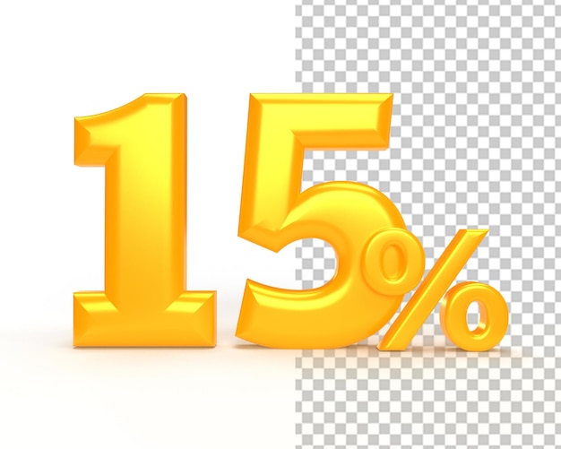 15% di vendita con icona di sconto 3D