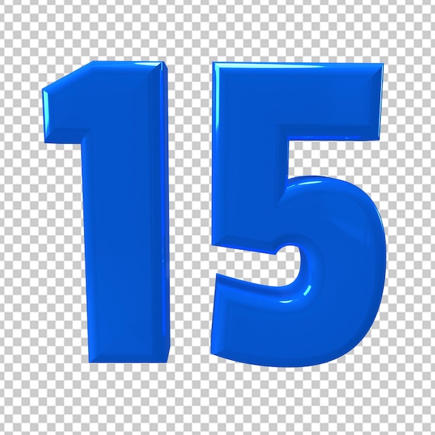15 logotipo número 3d ícone azul