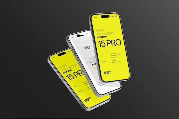 PSD 15 mockup para el teléfono pro