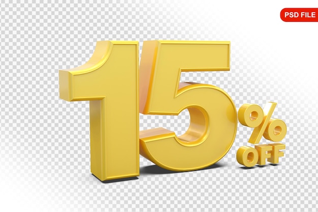 15% offerta d'oro in 3D