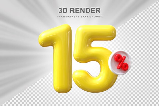 15 Prozent Angebot im 3D-Ballon-Rendering