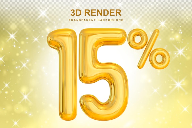 15 Prozent Promotionsverkauf in Gold Ballon 3D