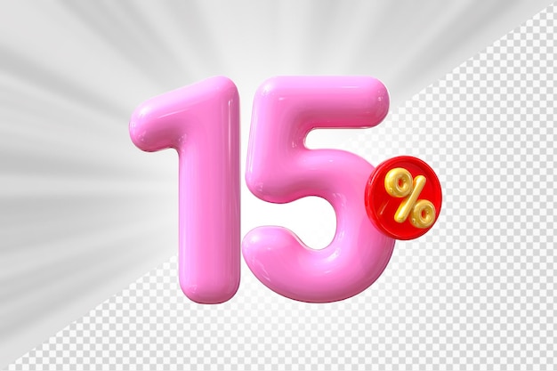 15 Prozent Rabatt auf rosa Ballonnummer 3D