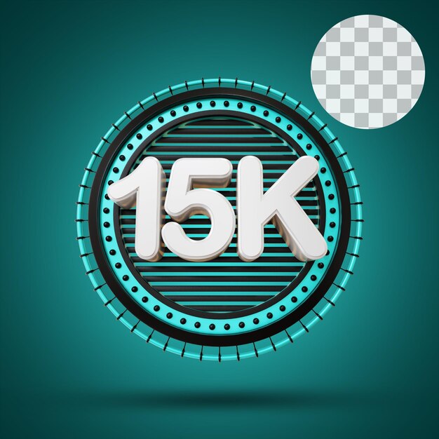 15k numérico con escenario 3d Rendering