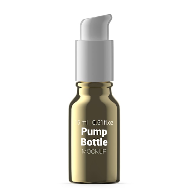 PSD 15ml goldglas pumpflasche mockup