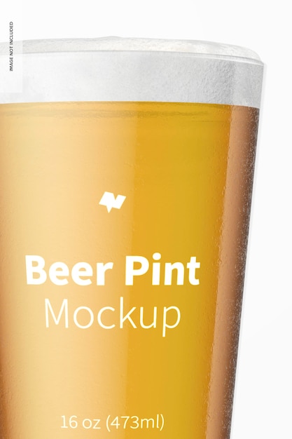 16 oz Beer Pint Mockup, Close Up