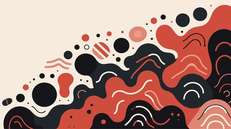 PSD 16 por 9 arquivo psd de pintura de paisagem de uma forma abstrata vermelha e preta com um fundo vermelho claro