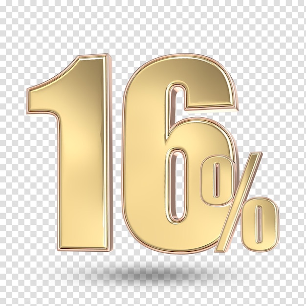 16 Rendering 3D del numero d'oro