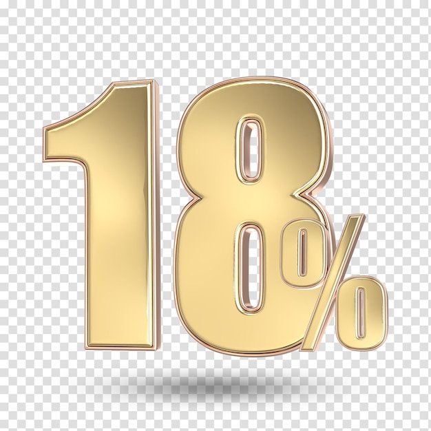 18 Renderizado en 3D del número de oro