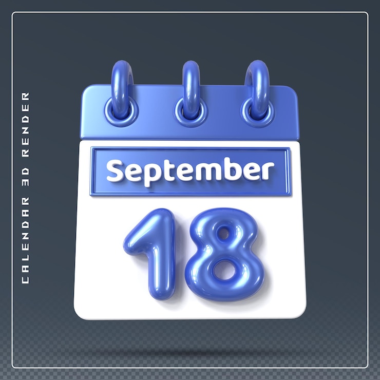 PSD 18 de septiembre calendario 3d render