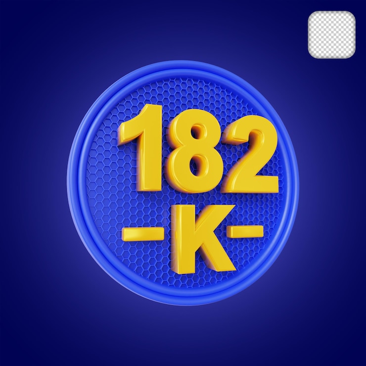 PSD 182k numerik dengan ilustrasi 3d panggung