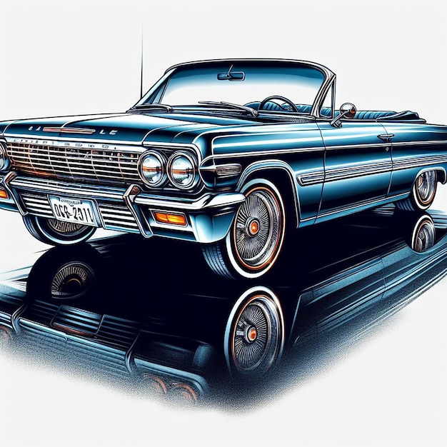1964 chevy impala lowrider autobild auf weißem hintergrund