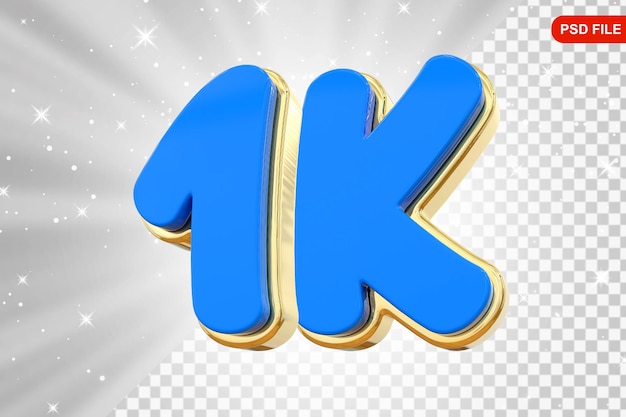 1K Follow Número Azul Obrigado por seguir