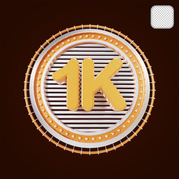 1k numérico con ilustración de etapa 3d