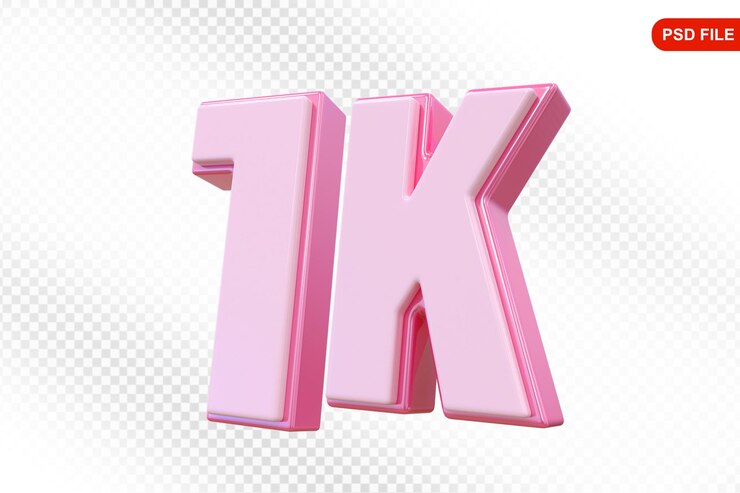 PSD 1k sigue el número rosa gracias por seguir