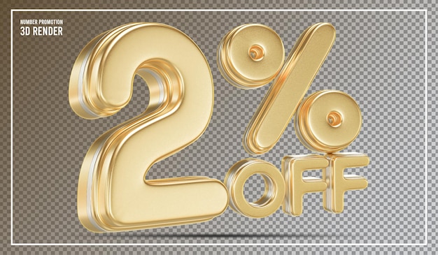 2 por ciento de descuento en Gold 3D Render