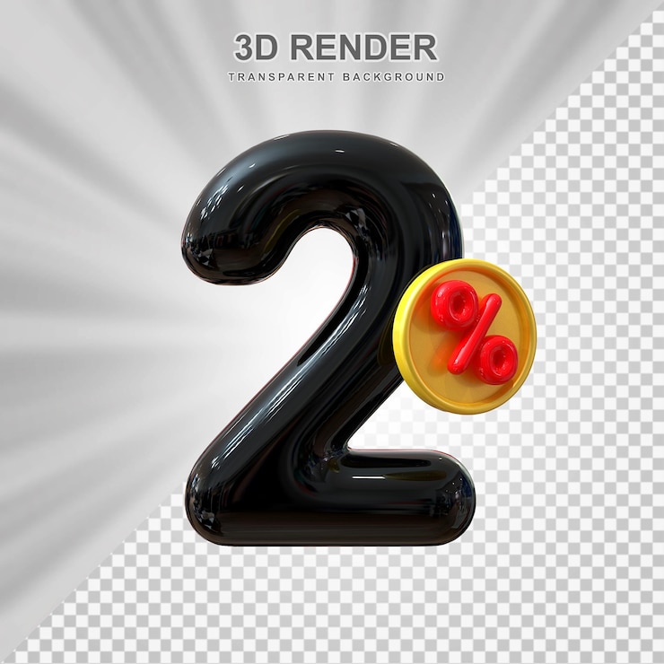 PSD 2 por ciento de descuento en la venta de 3d