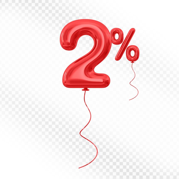 PSD 2 por ciento ofrecen globo rojo 3d render