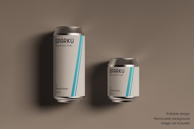 2 Dose 473ml 16oz und 250ml 8oz Silberdose mit dem Etikett TOP