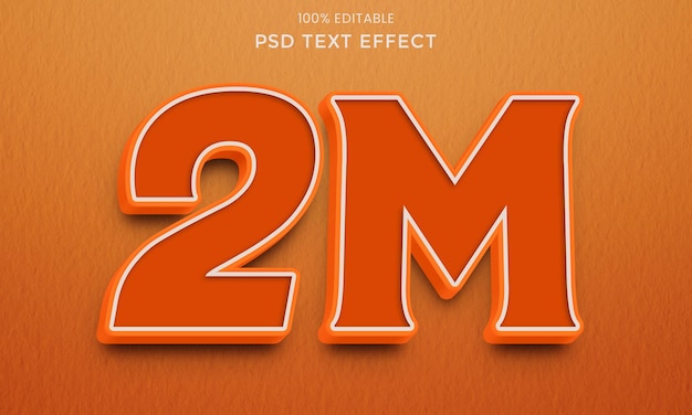 PSD 2 millionen 3d-texteffekt