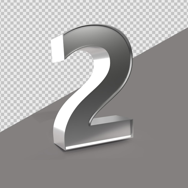 2 Numero 3D render Silver Style