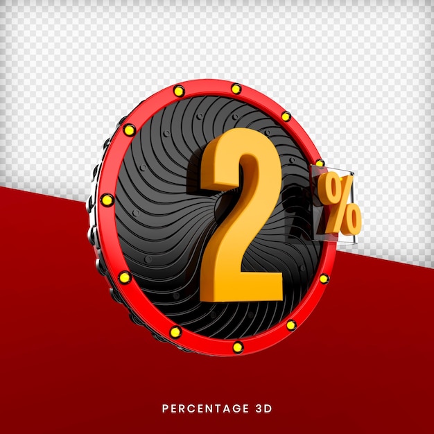 PSD 2 porcentagem 3d renderização psd premium