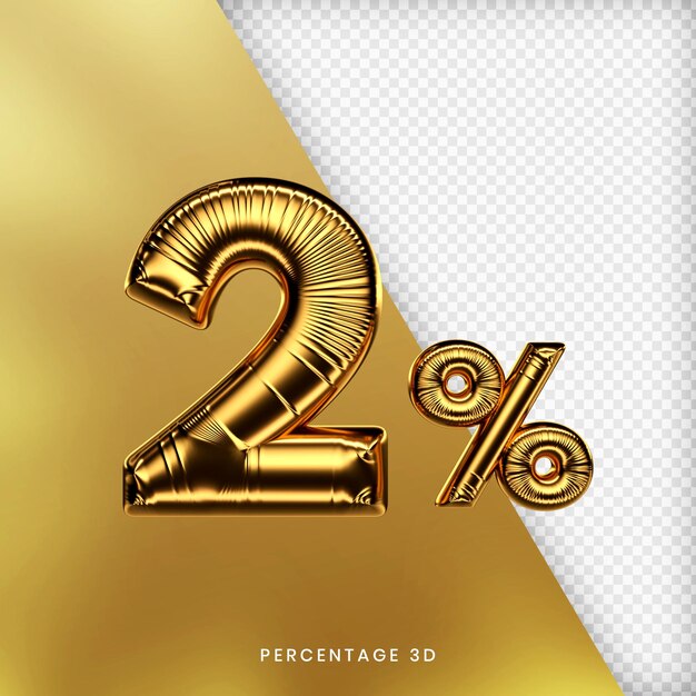 2 prozent gold 3d premium psd