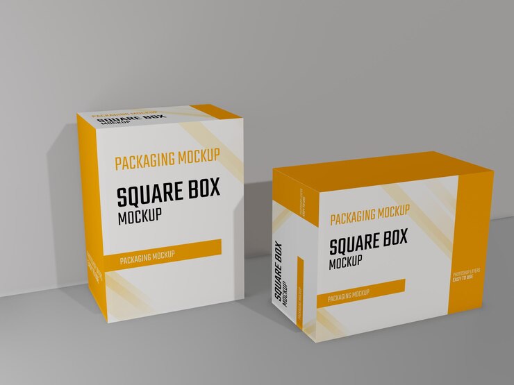 2 square box packaging mockup product