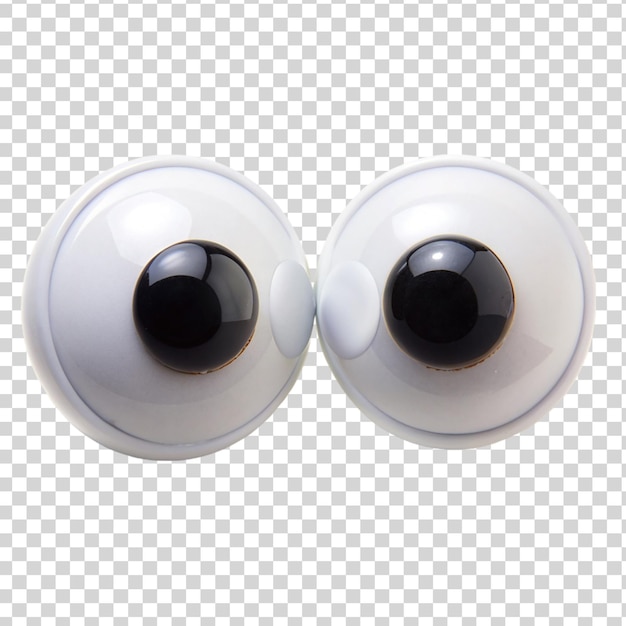PSD 2 yeux googly isolés sur un fond transparent