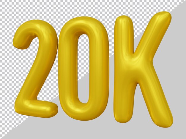 20.000 Follower-Design in 3D-Rendering