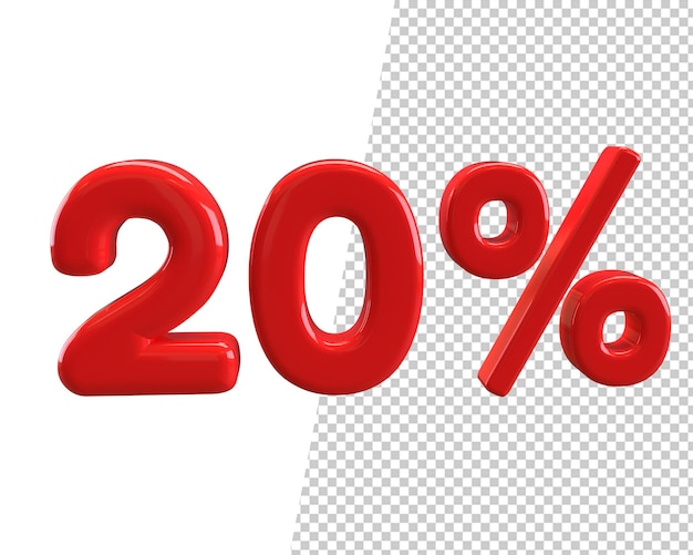 20 por ciento render 3d