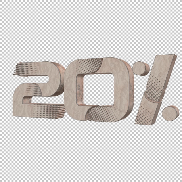 PSD 20 por ciento render 3d