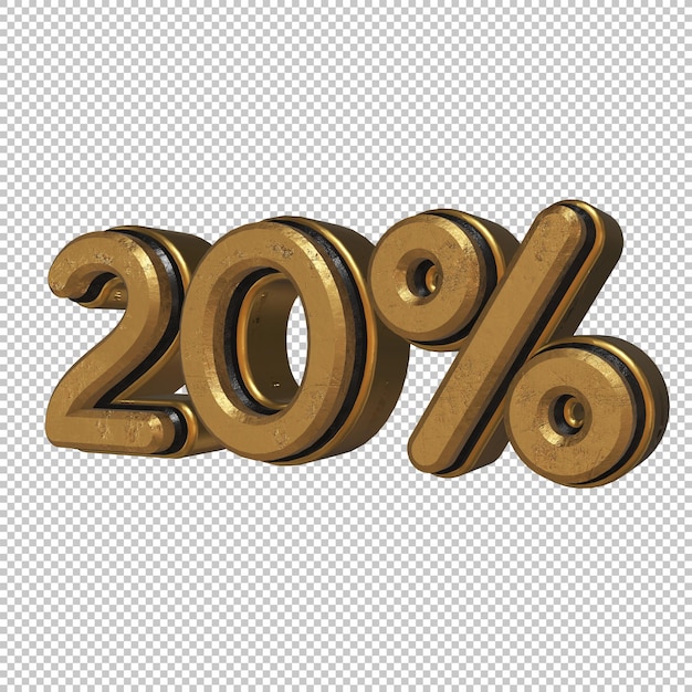 20 por ciento render 3d