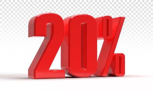 20 por ciento en renderizado 3d aislado