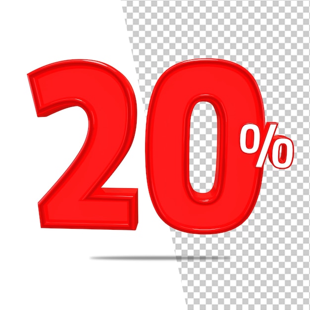 20 por ciento de venta veinte descuento oferta 3d