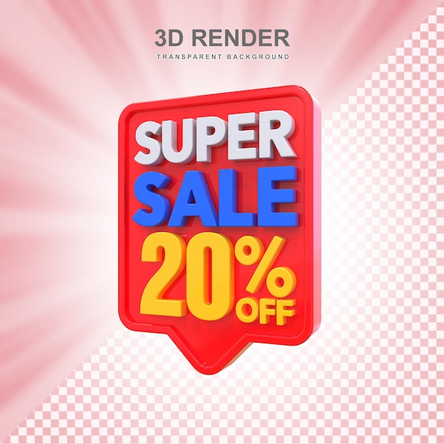 20% de desconto no rótulo 3d