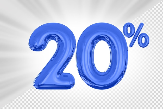 20 % D'offre Bleue En 3d