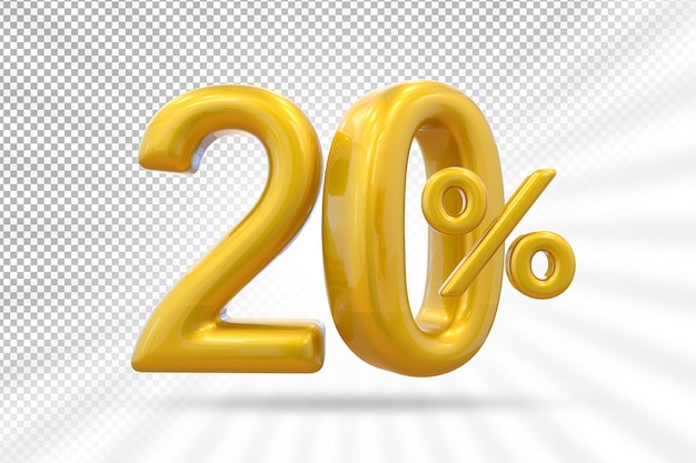 20% d'or offert en 3D