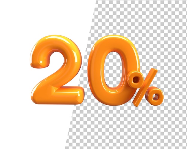 20 porcentaje veinte descuento venta 3d render