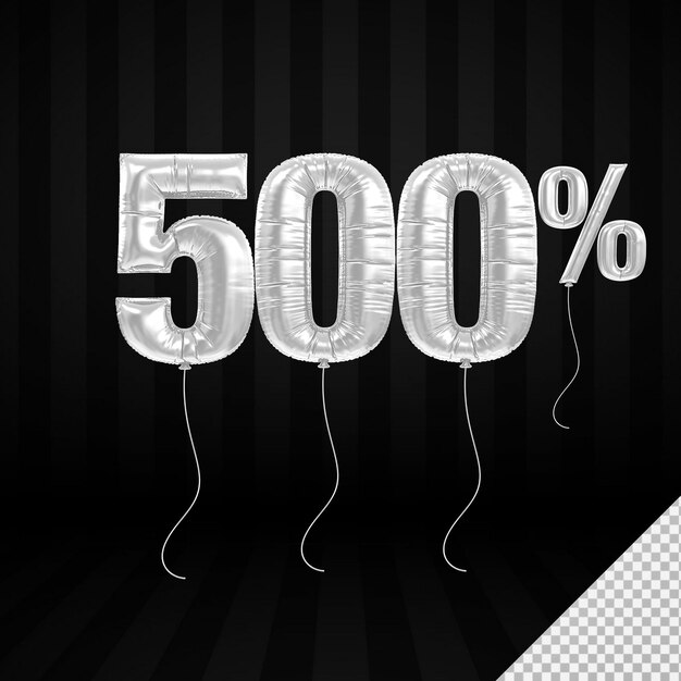 200 por ciento de oferta de globos en renderización 3D