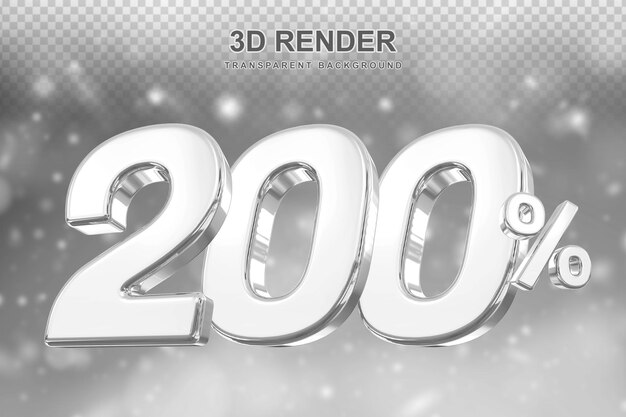 PSD 200 por ciento de venta promocional de plata en 3d