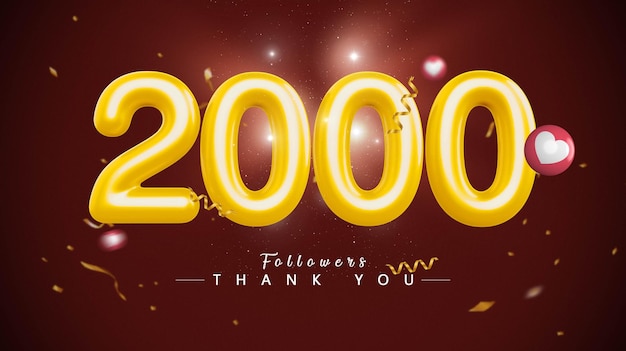 2000 Follower zählen Gold