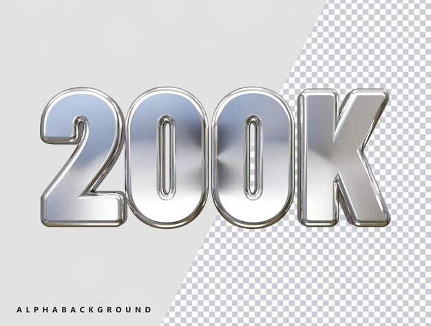 200K 3D-Rendering-Texteffekt, transparenter Vektor