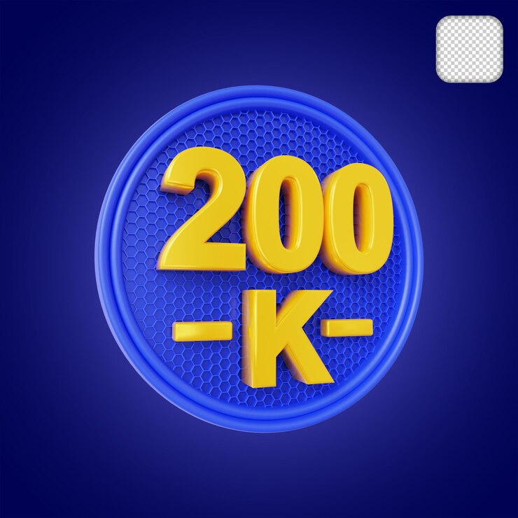 PSD 200k numérico con ilustración de etapa 3d