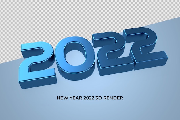 2022 3D Render PNG cor azul