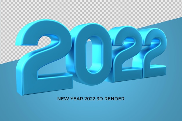 2022 3D Render PNG cor azul