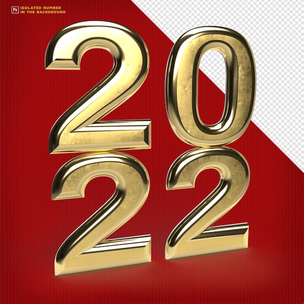 PSD 2022 3d render scratch gold psd gratis