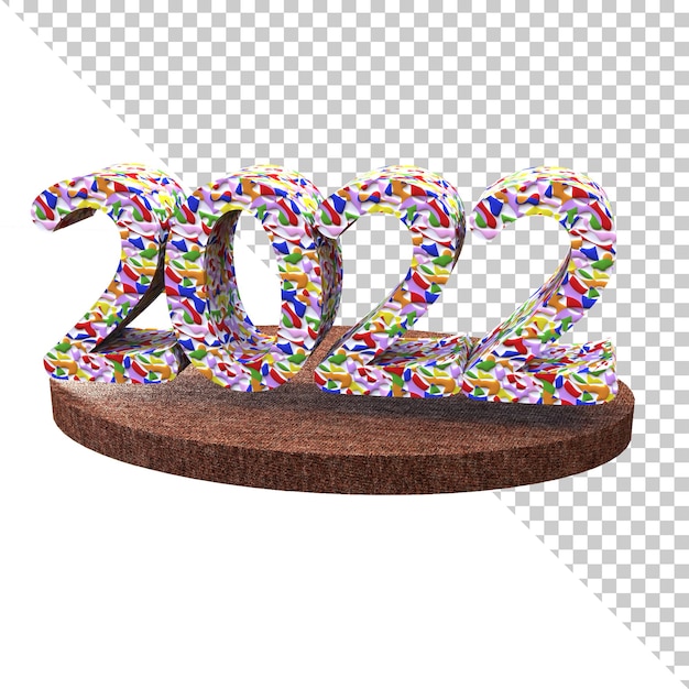 2022 ano 3d ícone design com pódio