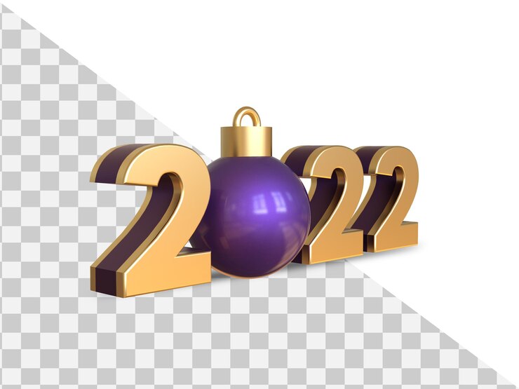 PSD 2022 año nuevo texto renderizado 3d