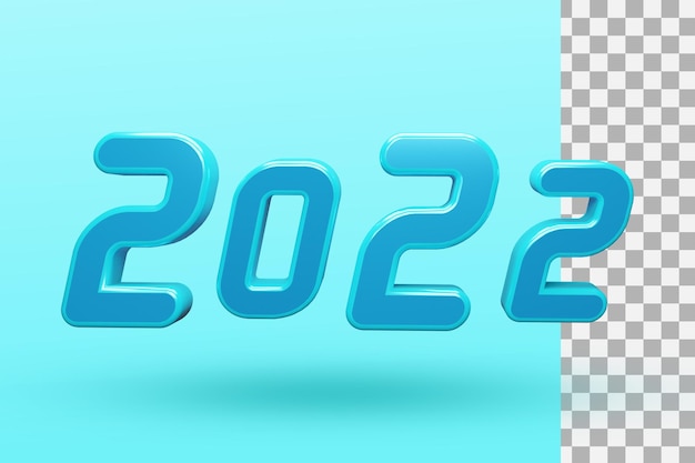 PSD 2022 feliz año nuevo efecto de texto 3d